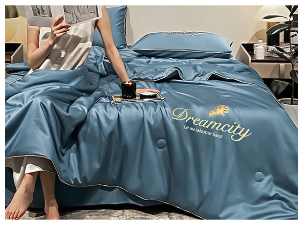 🌙 Elegante Wasbare Zijde Bedset