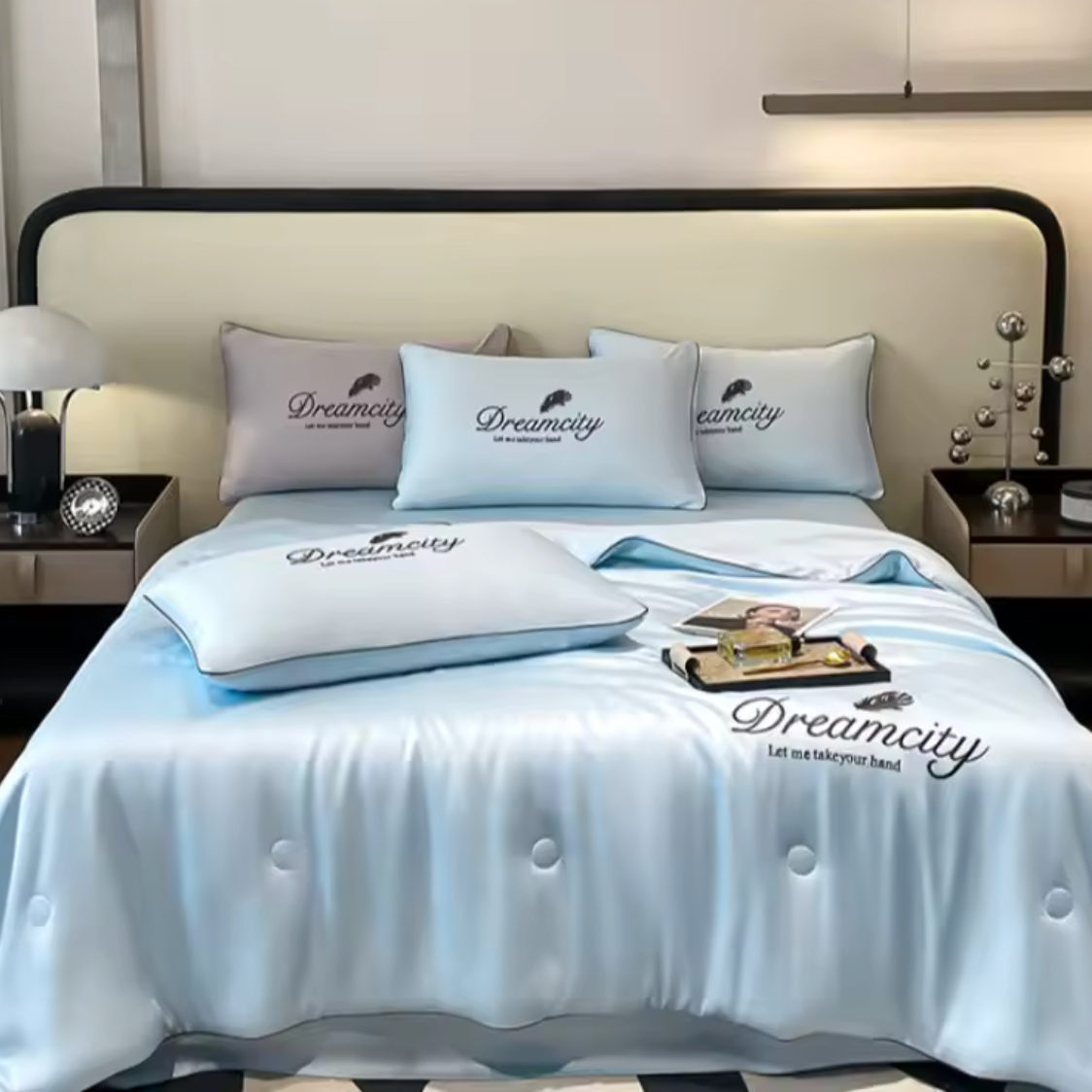 🌙 Elegante Wasbare Zijde Bedset