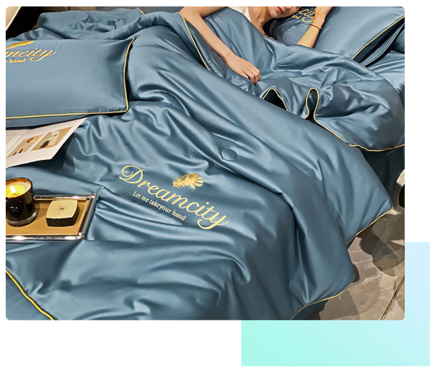 🌙 Elegante Wasbare Zijde Bedset
